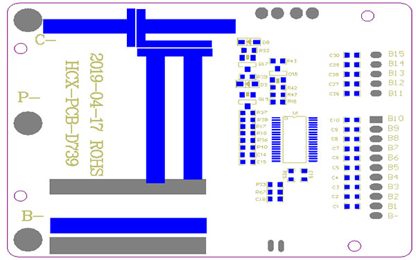 14節(jié)15A分口電池保護板方案(圖3) 焊盤描述